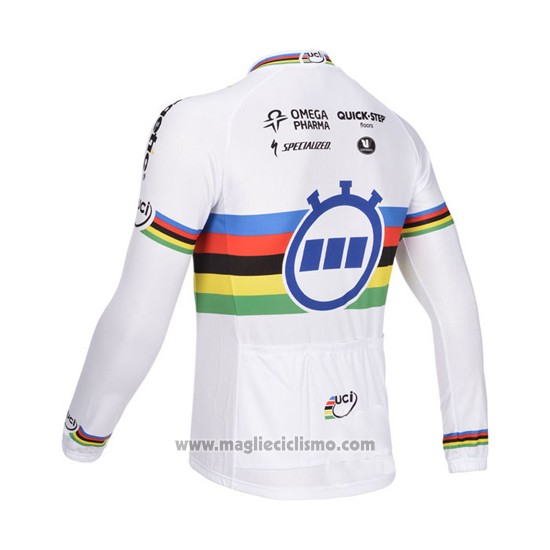2013 Abbigliamento Ciclismo UCI Mondo Campione Lider Quick Step Manica Lunga e Salopette